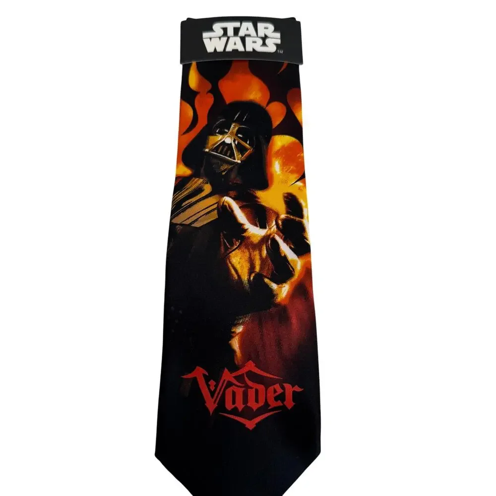 Star Wars Men's Neck Tie‎ Flames Darth Vader Black Necktie NWT